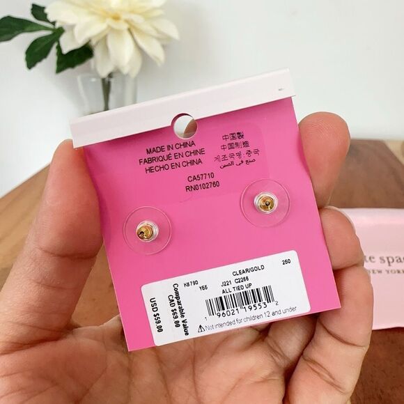 NWT Kate Spade All Tied Up Pave Studs - Picture 5 of 5